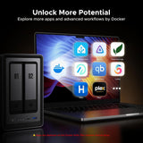 UGREEN NAS DXP2800 Almacenamiento de red de escritorio de 2 bahías,...