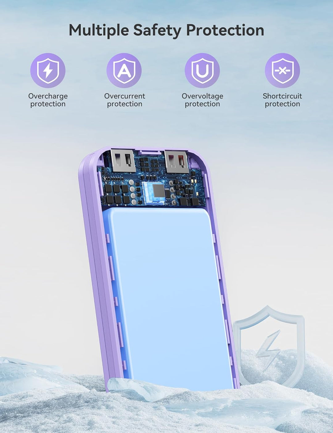 Cargador ultraportátil de 10000 mAh con cables integrados y enchufe...