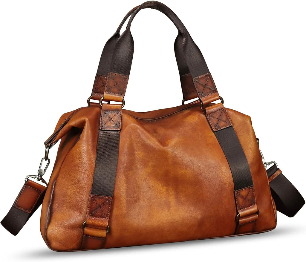 Bolso de mensajero de cuero genuino para hombre, bolso cruzado con asa superior, bolsa para laptop, maletín de negocios de viaje vintage