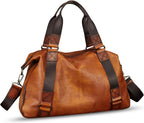 Bolso de mensajero de cuero genuino para hombre, bolso cruzado con asa superior, bolsa para laptop, maletín de negocios de viaje vintage