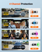 Vantrue N5S 4 canales 360 grados 2.7K Dash Cam