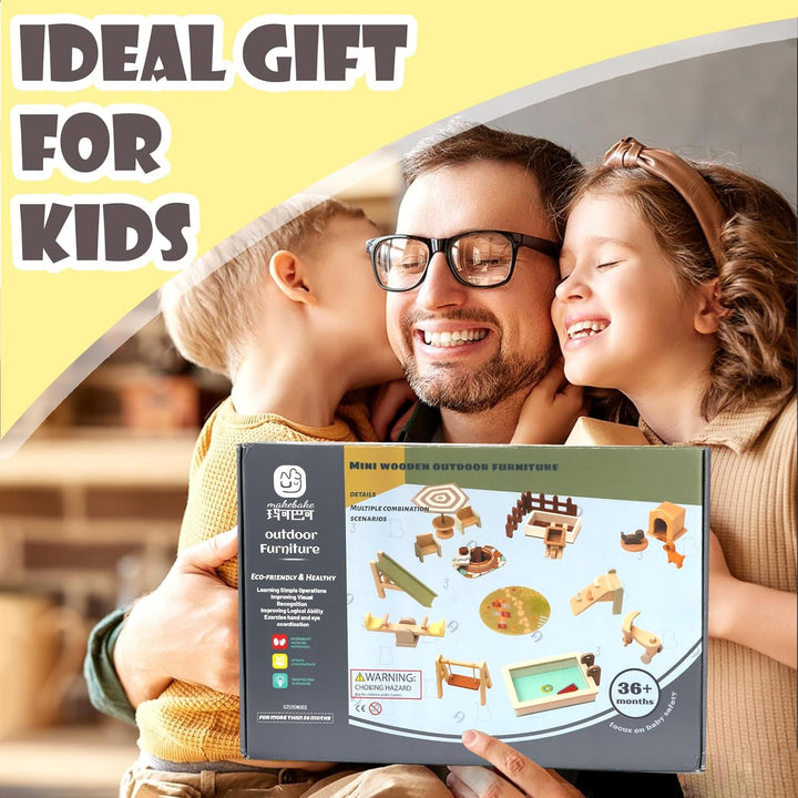 Juego de 26 piezas de muebles de madera para casa de muñecas, acces...