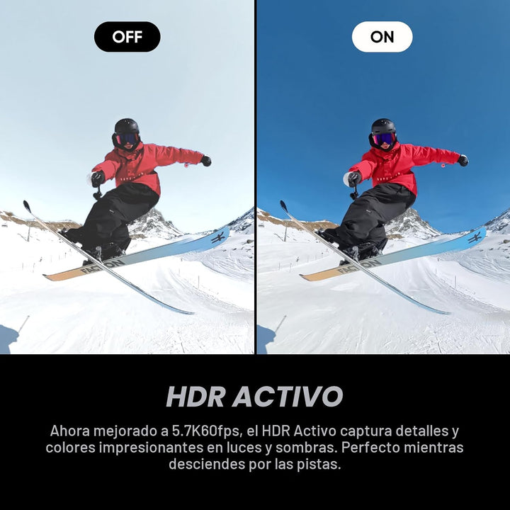 Insta360 Paquete de esquí X5 - Cámara impermeable 8K 360, efecto se...