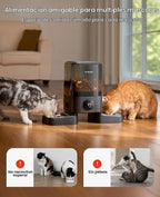 oneisall Comedero automático inalámbrico para gatos 2.4G, recargable