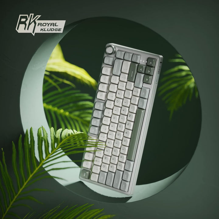 RK ROYAL KLUDGE R75 - Teclado mecánico con cable y perilla de volum...
