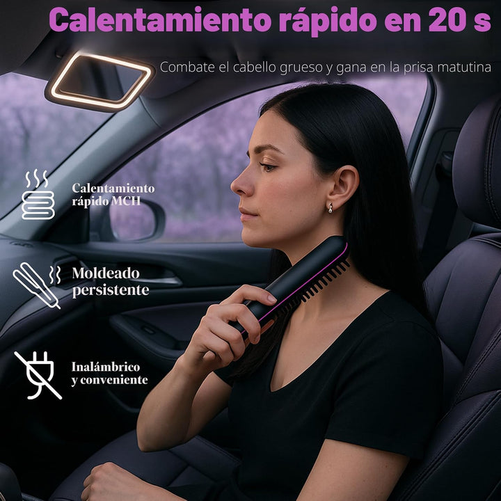 Cepillo alisador portátil 2026 para viajes, peine alisador de cabel...