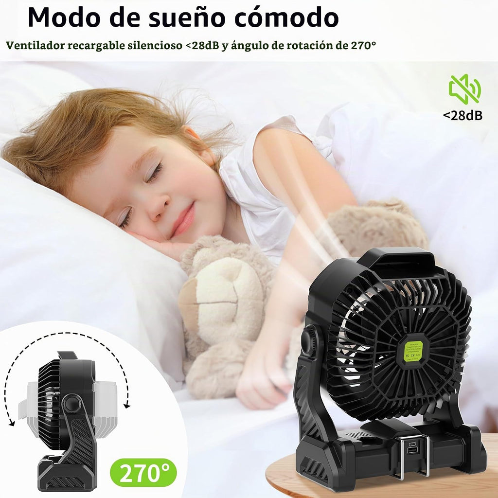 TDLOL - Tienda de campaña portátil recargable con ventilador con lu...