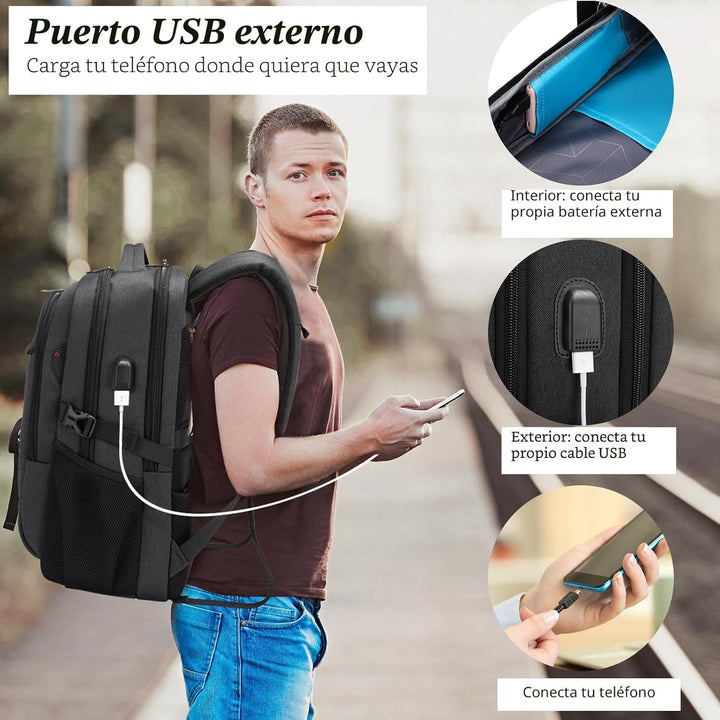 DUSLANG Mochila para laptop de 17 pulgadas para viajes, resistente...