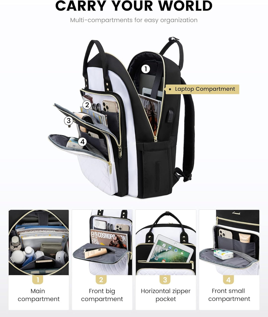 LOVEVOOK Mochila para computadora portátil para mujer, mochila para...