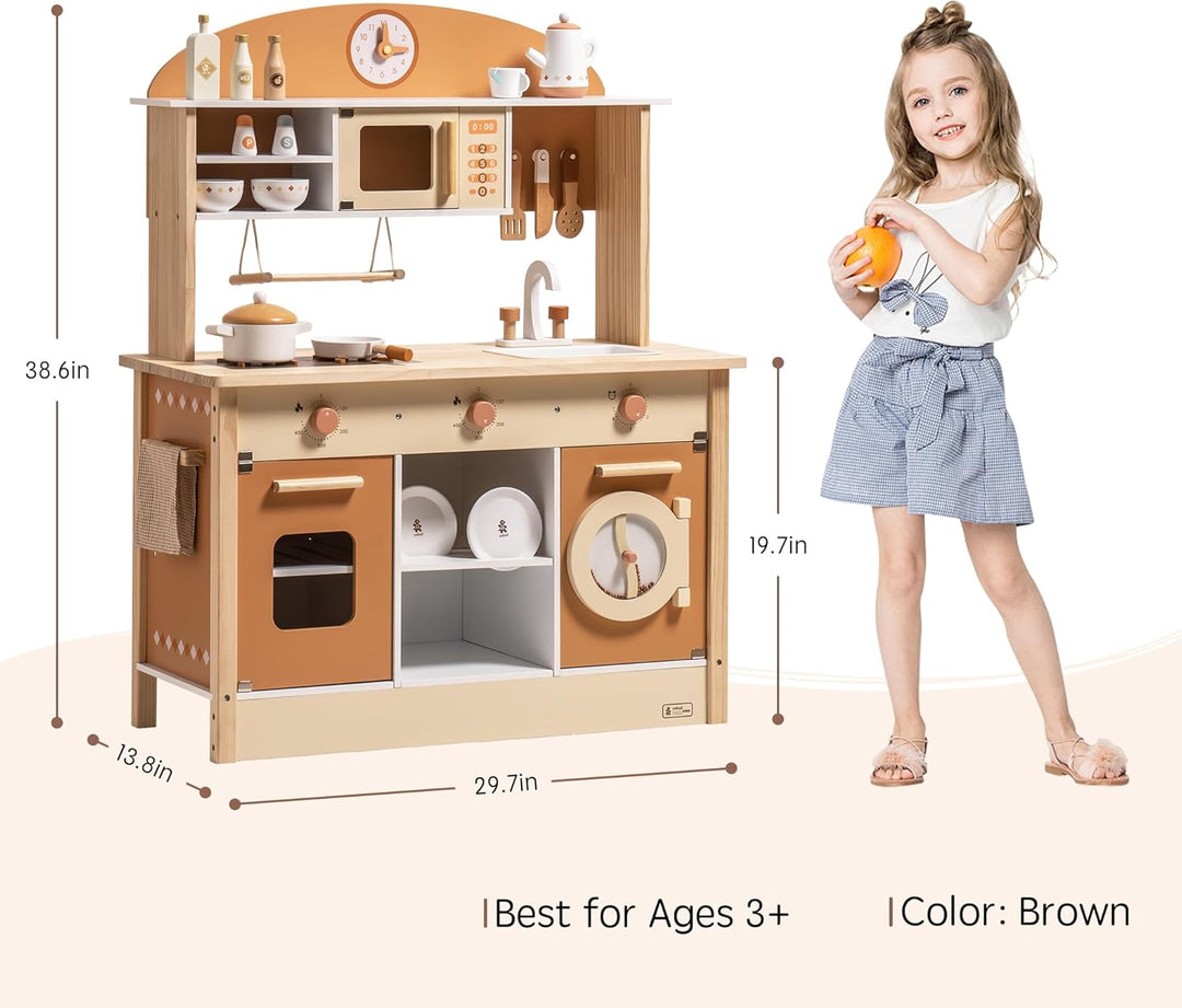 ROBUD Cocina de Juguete de Madera para Niños Pequeños, Set de Cocin...