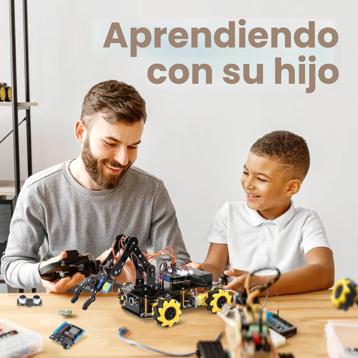 Robótica para niños de 8 a 12 años, ACEBOTT Smart Robot Arm Car Kit con 5DOF, juguetes STEM para niños de 8 a 12 años de 12 a 16 años, ESP32 Arduino/Python/Blockly, aplicación y control remoto, regalo STEM DIY para adolescentes y adultos