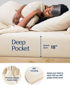 Rest® Evercool®+ - Juego de edredón refrescante, tamaño King, color marfil nieve, 4 piezas con manta refrescante, sábana bajera ajustable con bolsillos profundos sin arrugas, 2 fundas de almohada con
