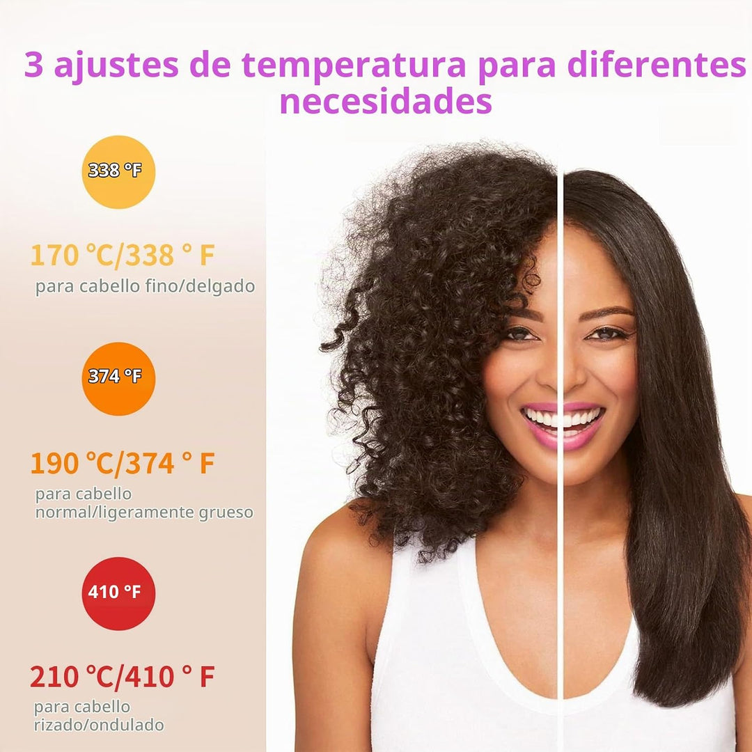 Cepillo alisador de pelo inalámbrico, mini peine caliente inalámbri...