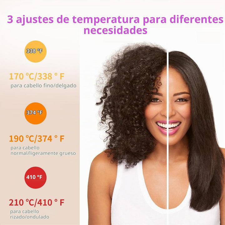 Cepillo alisador de pelo inalámbrico, mini peine caliente inalámbri...