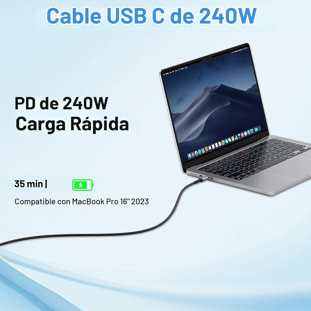 80Gbps USB 4.0 para Thunderbolt 4 Cable 6.6FT, 2 Packs, Grey