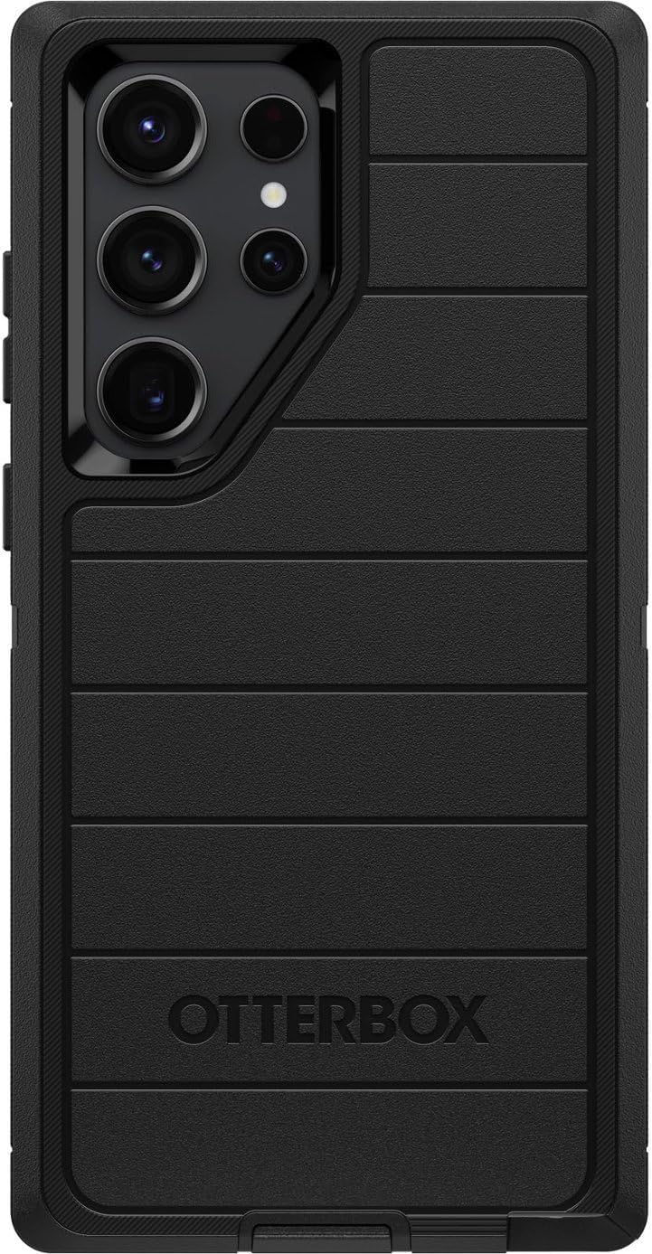 OtterBox Galaxy S23 Ultra (solo) - Funda Defender Series - Negra, resistente y duradera - con protección de puertos - Solo la funda - Protección contra microbios - Sin embalaje al por menor