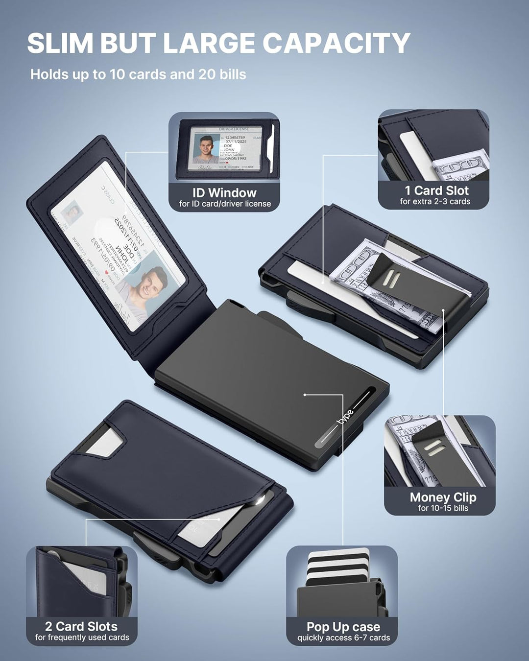 typecase Cartera táctica para hombre tarjetero: funda para tarjetas...