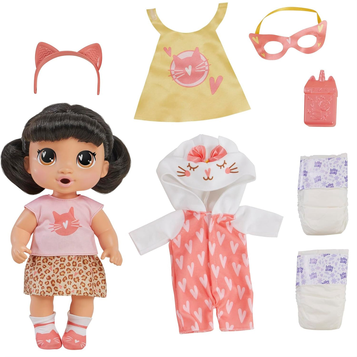 Baby Alive Super BFF Katie Kat Set de Juego de Muñeca Bebé de Vesti...