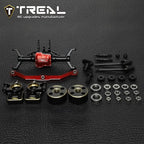 TREAL TRX4M Ejes Portal Delantero Kit Completo CVD Eje Aluminio 7075 Carcasa de eje mecanizado CNC para 1/18 TRX-4M (negro)