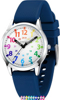 Reloj Analógico para Niños, Reloj de Aprendizaje para Niños de 8-12 años, Relojes a prueba de agua con Enseñanza de la Hora para Niños de 5-7, 6-8, Fácil de leer, Relojes Educativos para Niñas de 8-12, Gran Regalo para Niños y Niñas de 4-12 años, a Prueba