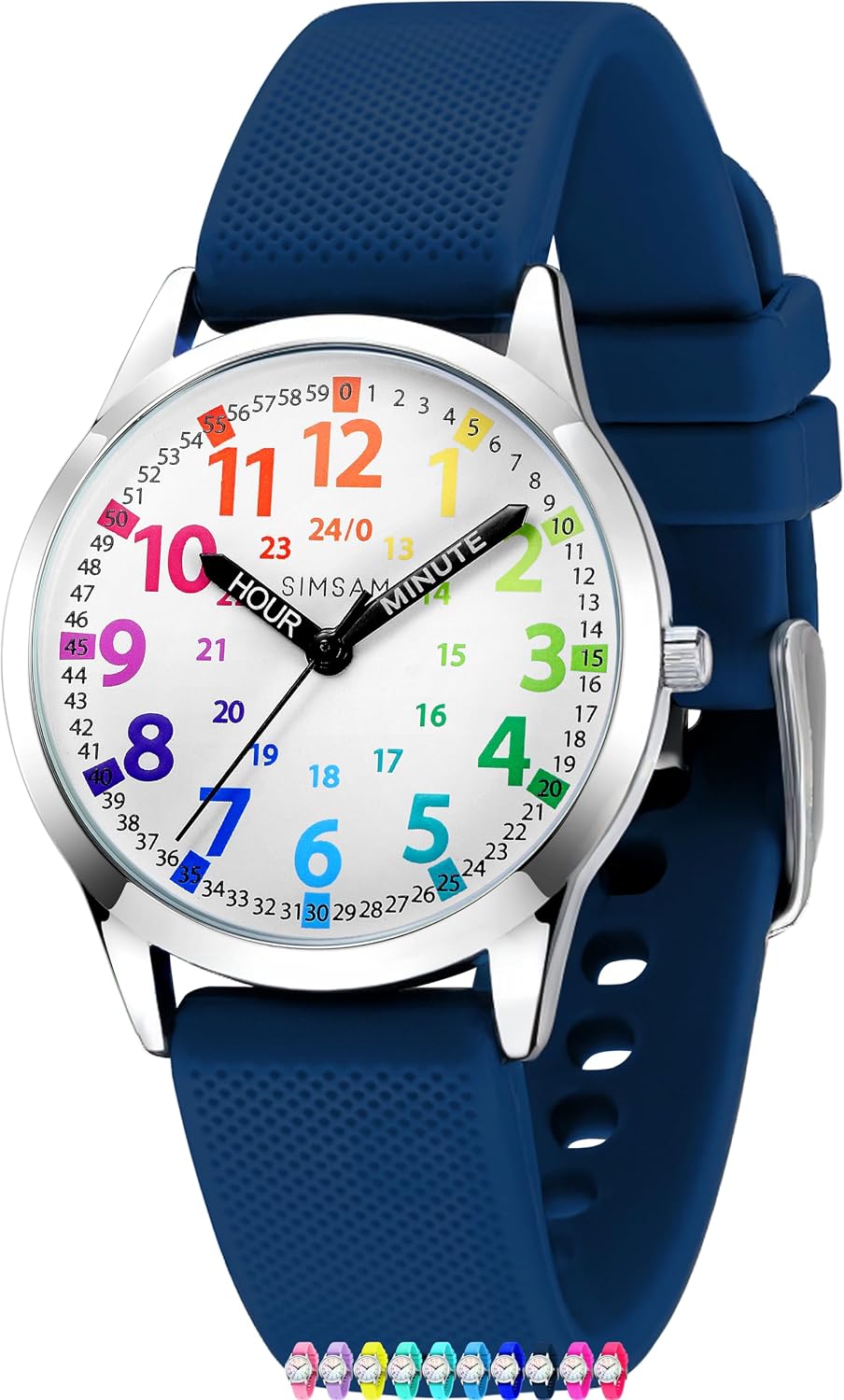 Reloj Analógico para Niños, Reloj de Aprendizaje para Niños de 8-12 años, Relojes a prueba de agua con Enseñanza de la Hora para Niños de 5-7, 6-8, Fácil de leer, Relojes Educativos para Niñas de 8-12, Gran Regalo para Niños y Niñas de 4-12 años, a Prueba