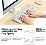 Combo de teclado y mouse inalámbricos recargables, juego de teclado...