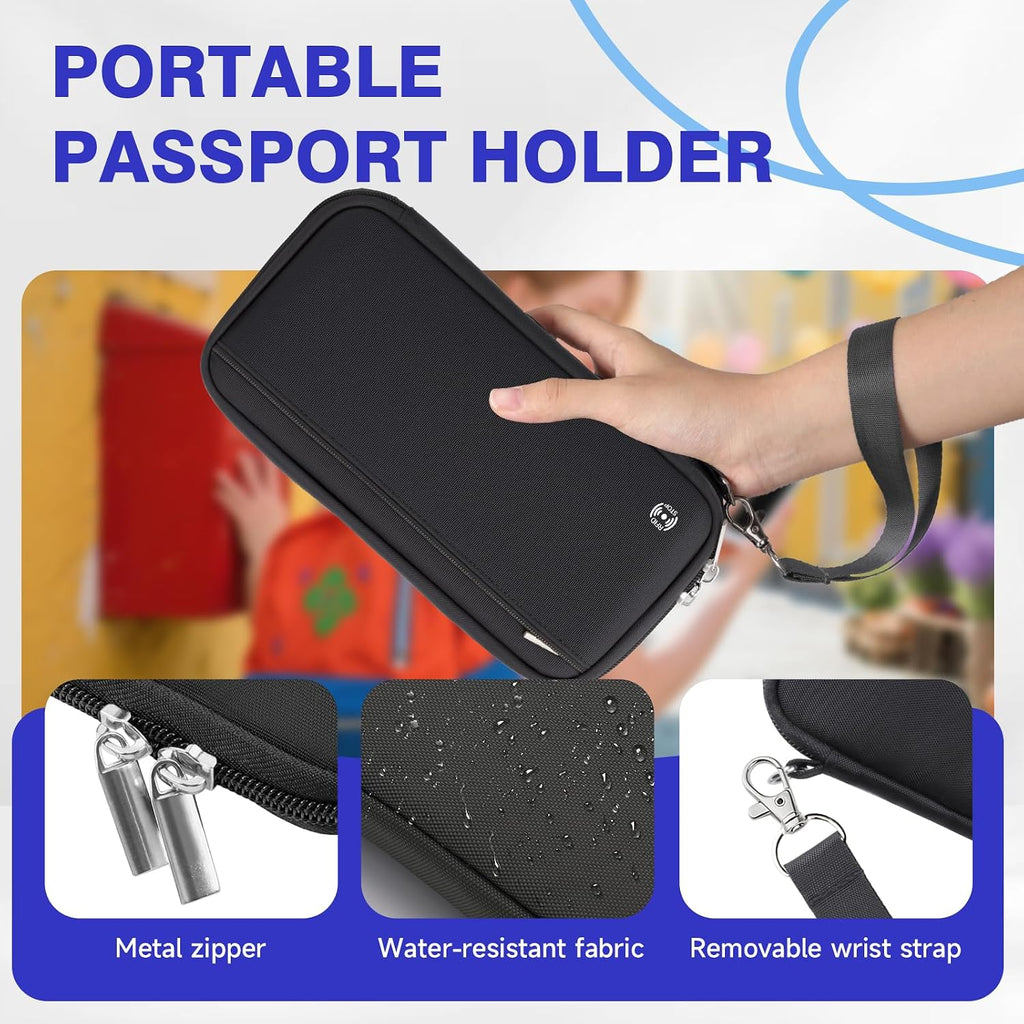 WALNEW Soporte para pasaporte, familia de viaje para 10, cartera de