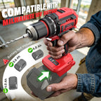 Kit combinado de taladro inalámbrico y destornillador de impacto compatible con Milwaukee 18V