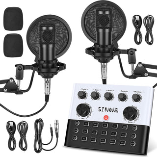 Paquete de equipo de podcast SINWE para 2, cambiador de voz F993 co...