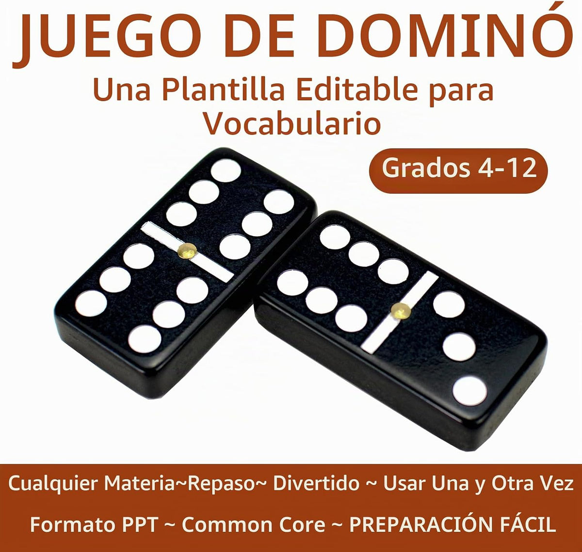 Bucher&Rossini Juego de dominó doble 6 – Juego clásico de dominó negro para adultos y niños, idea de regalo para jugadores de dominó o noche de juegos familiares (azulejos negros)