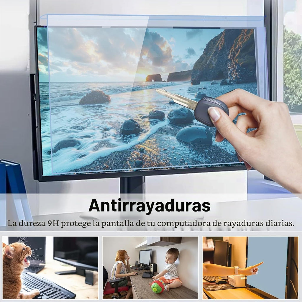 Filtro de luz azul de 31.5 a 32 pulgadas para monitor de computadora, pantalla de computadora de TV, panel bloqueador de luz azul (28.5 x 17.1 pulgadas), protección ocular antiarañazos, HD, no antirreflejos