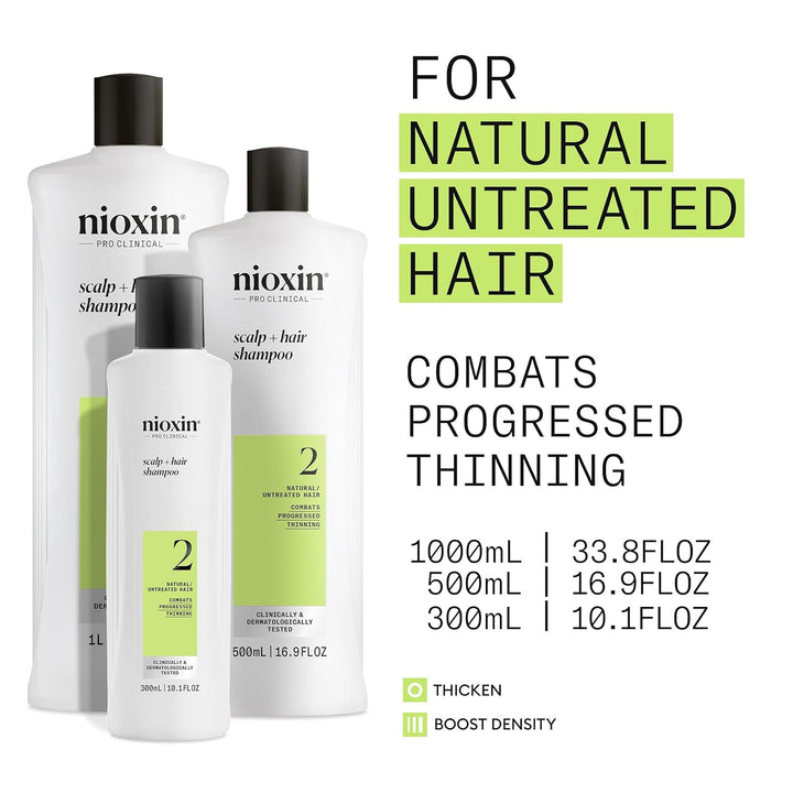 Nioxin System 2 Scalp + Hair Thickening Shampoo for Natural Hair wi...