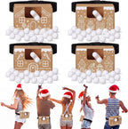Halloscume Juego de 4 juegos de Navidad, juego de bolas de agitación, casa