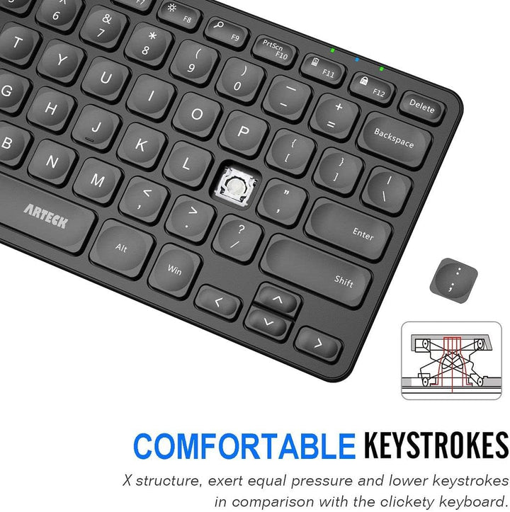 Arteck Teclado inalámbrico 2.4G Teclado inalámbrico ultra delgado y...