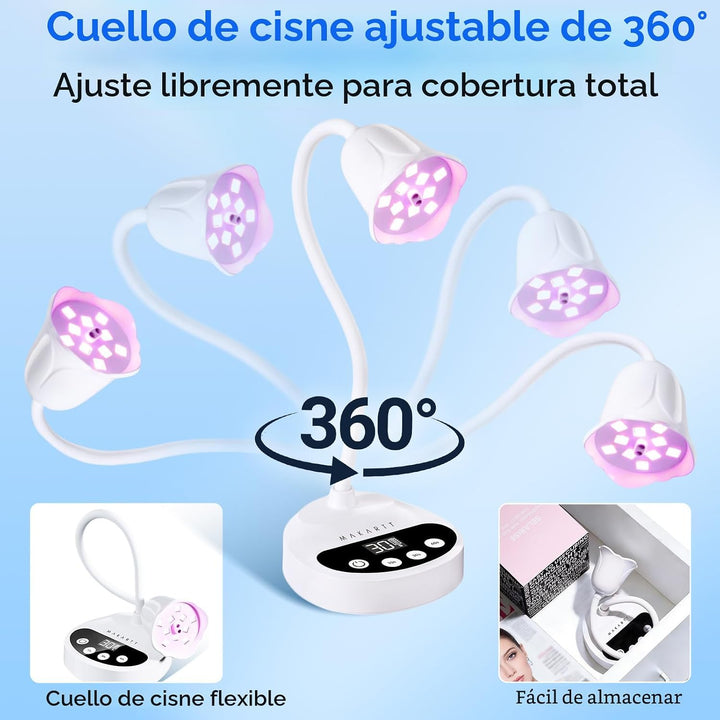 Makartt Lámpara de uñas LED UV: Lámpara de uñas portátil inalámbric...