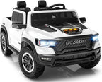First Ride On - Auto eléctrico de 2 plazas para niños, con licencia RAM 1500 RHO 24V con control remoto, juguetes de paseo para niños con Bluetooth, luces LED, espaciosa cama de camión, palanca de