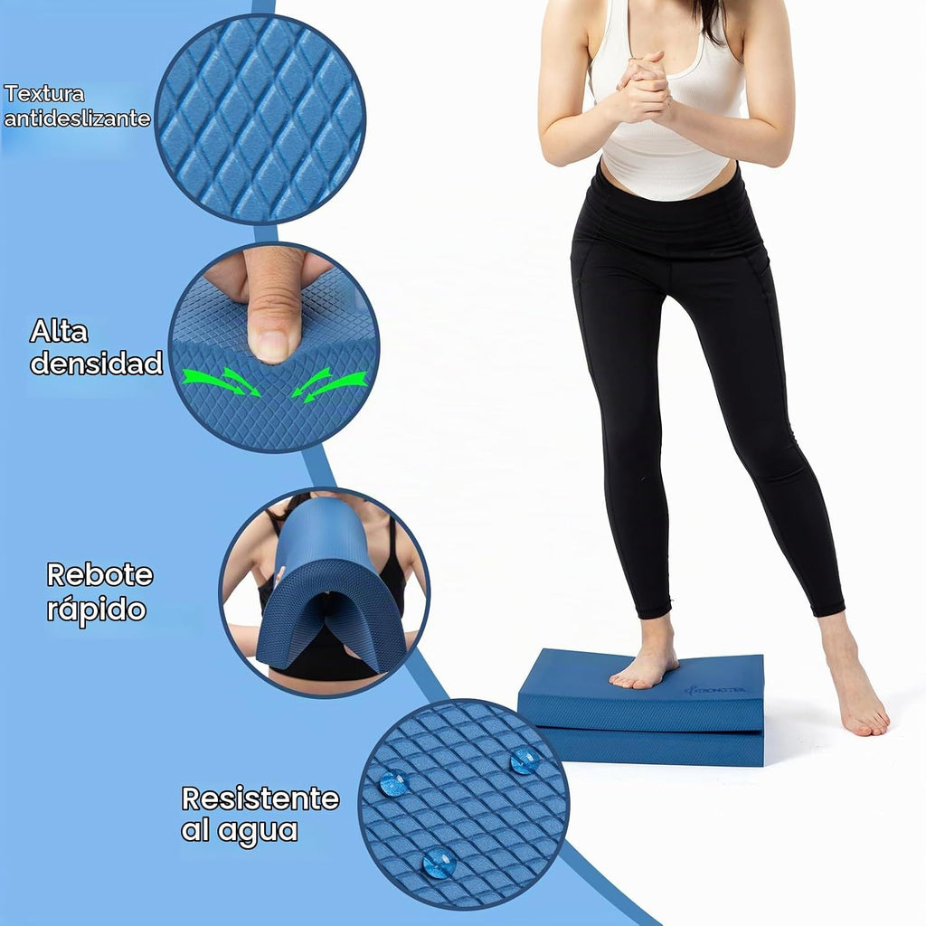 StrongTek Almohadilla de equilibrio profesional de espuma para ejercicios, 15.8 x 13 x 2 pulgadas, rodillera de espuma TPE de alta densidad, antideslizante y resistente al agua, para entrenamiento de