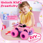 Princess Remote Control Car, Pink Monster Truck Girl Age 4-7 8-12