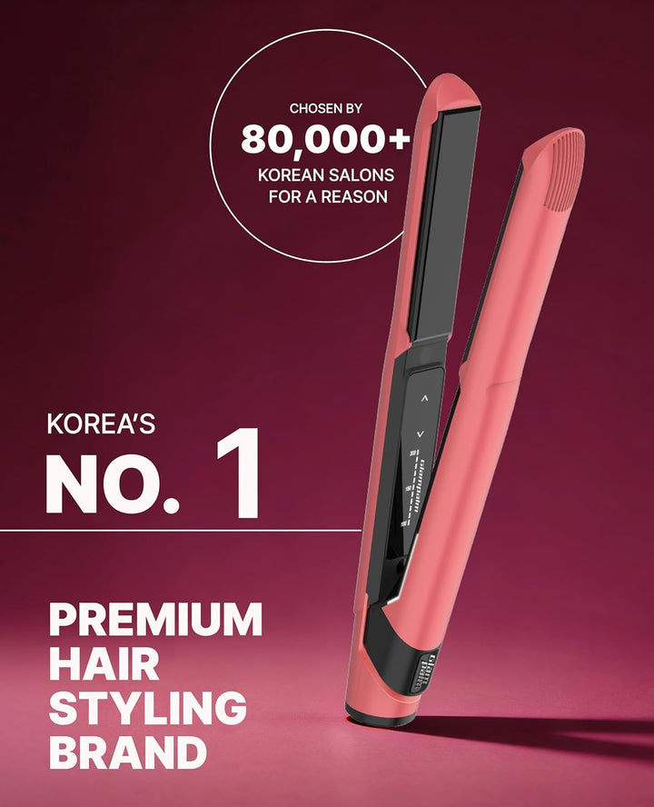 GLAMPALM Alisadora de cabello plancha de cerámica de 1 pulgada infu...