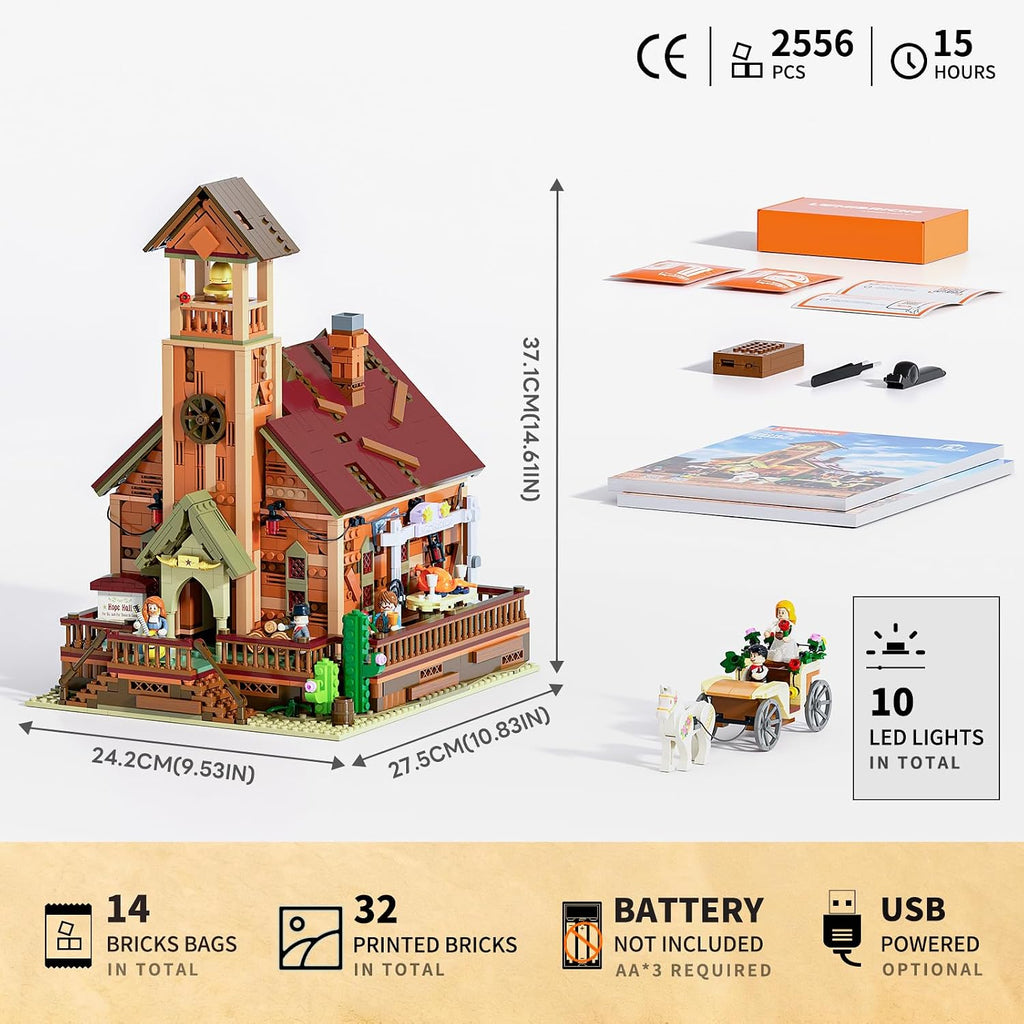 Lumibricks Western Meeting Hall Lighting - Juego de ladrillos de