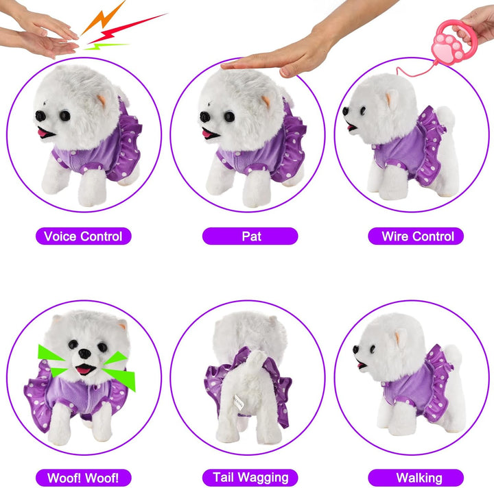 GOBRILLFUN Juguete de perro caminante con control remoto, perro rob...