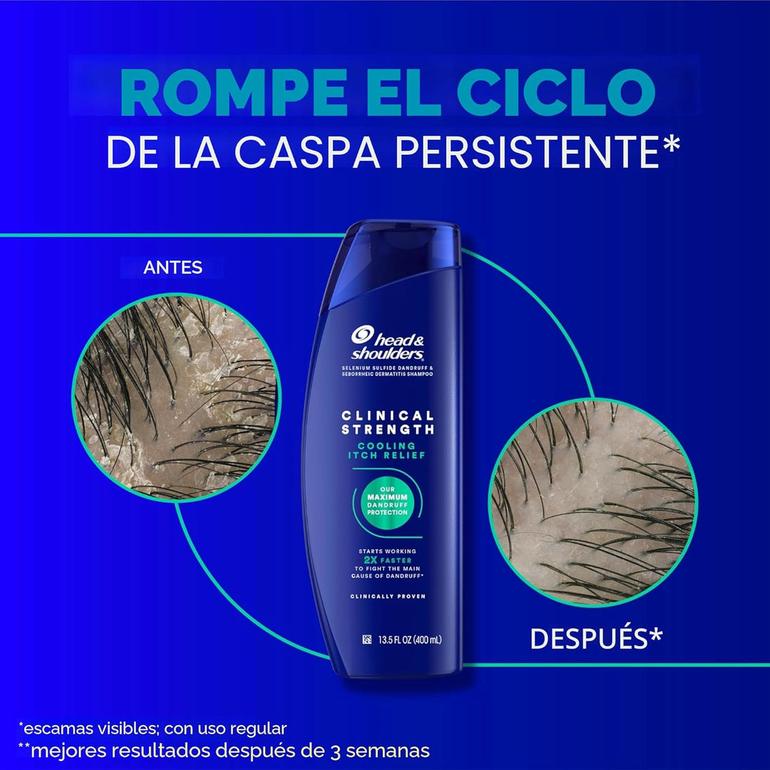 Head &amp; Shoulders Champú Anti-Caspa, Pack Doble de Alivio Intens...