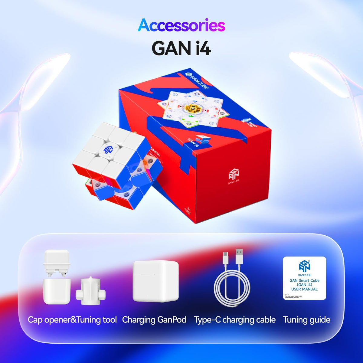 GAN i4 Maglev Frosted, cubo de velocidad inteligente con GanPod para