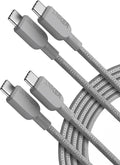 Anker Cable USB C a USB C, cable de carga rápida de 240 W (paquete de 2, 10 pies, gris)