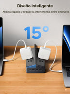 UGREEN Protector contra sobretensiones 20W 20 en 1 GaN, regleta de 5 pies