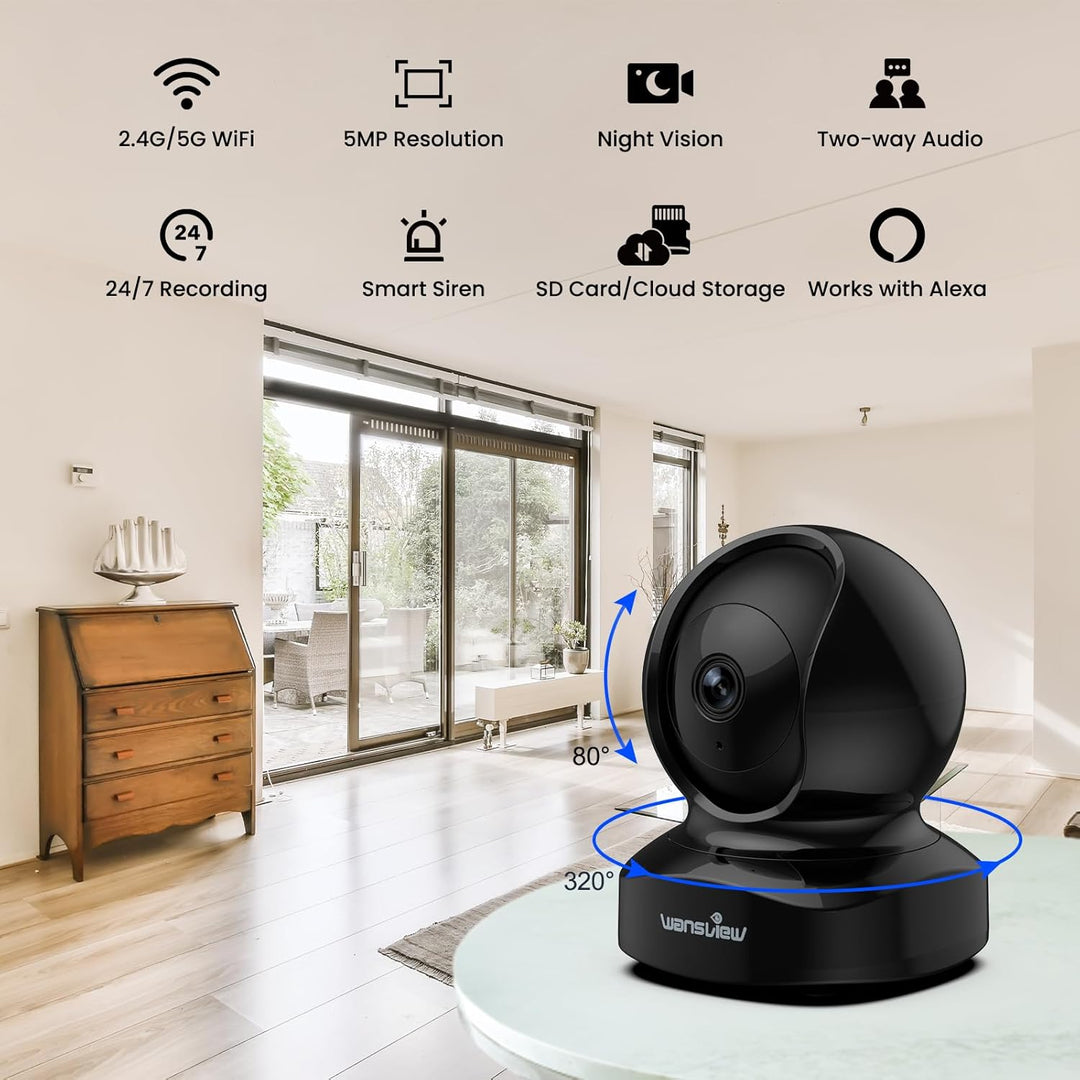 wansview Cámara de seguridad, cámara IP, cámara WiFi para interiore...