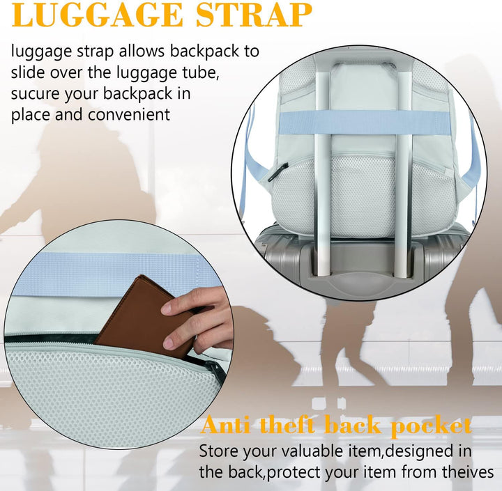 MATEIN Mochila de viaje para laptop, mochila escolar ligera antirro...