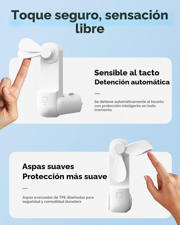 GAIATOP Ventilador de Mano Portátil, Mini Ventiladores de Viaje Ple...