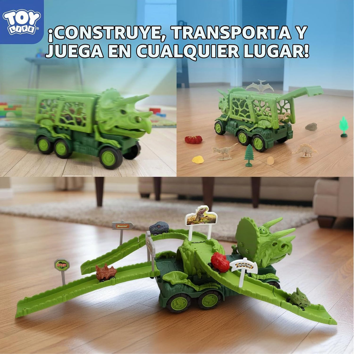 TOY Life Dinosaur Transport Truck Playset, 57 Pieces, Ages 3+