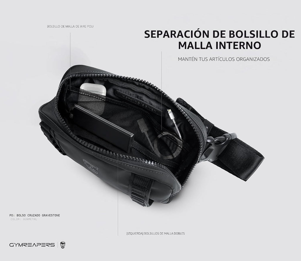 Bolsas Cruzadas Pequeñas de Viaje Gymreapers para Hombres y Mujeres con Bolsillo Oculto - Riñonera Impermeable para Hombres con Correa de Hombro Ajustable para Viajar, Correr y Hacer Senderismo